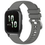 Liquid Glossy Silver Buckle Silicone Watch Band, For Garmin Active5, For Garmin VivoMove Trend, For Garmin Venu SQ2, For Garmin Venu / Venu SQ