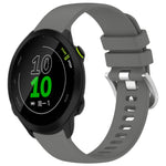 Liquid Glossy Silver Buckle Silicone Watch Band, For Garmin Vivomove Sport, For Garmin Venu 2 Plus, For Garmin Vivoactive3 / 3 Music, For Garmin Forerunner 158 / 55