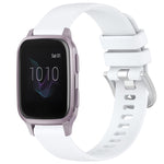 Liquid Glossy Silver Buckle Silicone Watch Band, For Garmin Active5, For Garmin VivoMove Trend, For Garmin Venu SQ2, For Garmin Venu / Venu SQ