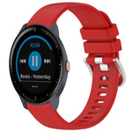 Liquid Glossy Silver Buckle Silicone Watch Band, For Garmin Vivomove Sport, For Garmin Venu 2 Plus, For Garmin Vivoactive3 / 3 Music, For Garmin Forerunner 158 / 55