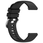 Liquid Glossy Silver Buckle Silicone Watch Band, For Garmin Vivoactive 4S, For Garmin Vivomove 3S