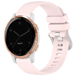 Liquid Glossy Silver Buckle Silicone Watch Band, For Garmin Vivoactive 4S, For Garmin Vivomove 3S