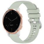 Liquid Glossy Silver Buckle Silicone Watch Band, For Garmin Vivoactive 4S, For Garmin Vivomove 3S