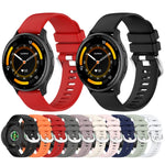 Liquid Glossy Silver Buckle Silicone Watch Band, For Garmin Vivoactive 4S, For Garmin Vivomove 3S
