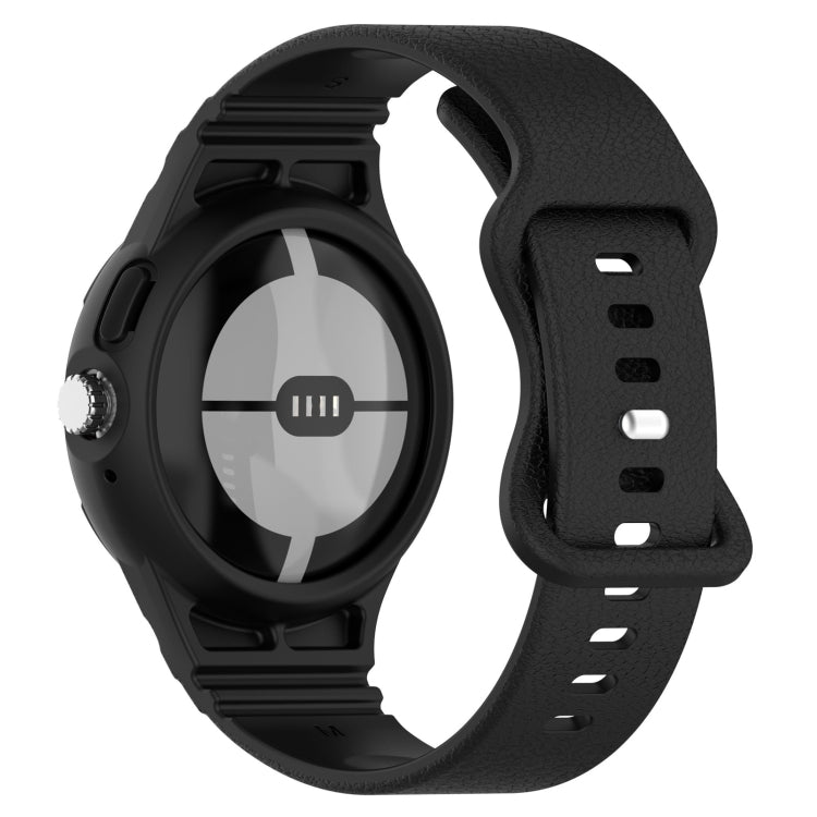 Leather Texture Silicone Integrated Watch Band, For Goolge  Pixel Watch 2