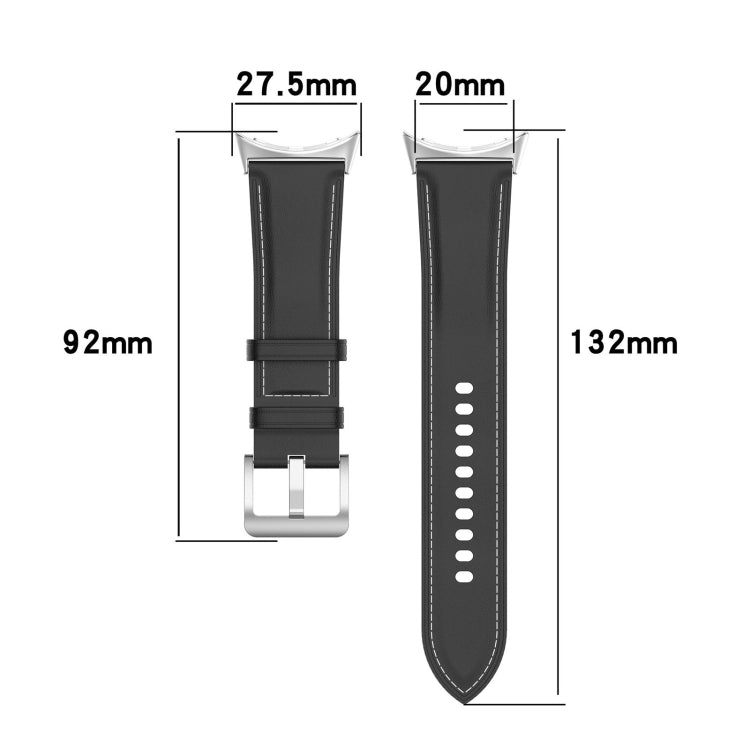 Top Layer Leather Embossed Sewing Watch Band, For Google Pixel Watch 4 / 3 / 2 / 1 41mm