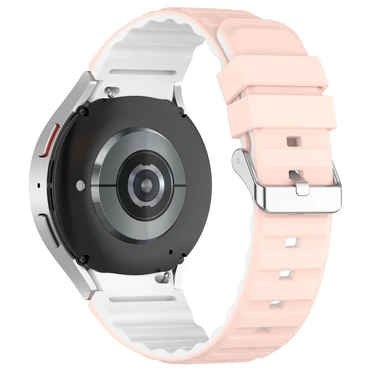 سوار ساعة سيليكون أفقي بلونين، لساعات Samsung Galaxy Watch 4، لساعات Samsung Galaxy Watch 4 Classic مقاس 46 مم، لساعات Samsung Galaxy Watch 3 مقاس 41 مم