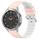 سوار ساعة سيليكون أفقي بلونين، لساعات Samsung Galaxy Watch 4، لساعات Samsung Galaxy Watch 4 Classic مقاس 46 مم، لساعات Samsung Galaxy Watch 3 مقاس 41 مم