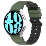 سوار ساعة سيليكون أفقي بلونين، لساعات Samsung Galaxy Watch 4، لساعات Samsung Galaxy Watch 4 Classic مقاس 46 مم، لساعات Samsung Galaxy Watch 3 مقاس 41 مم
