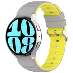 سوار ساعة سيليكون أفقي بلونين، لساعات Samsung Galaxy Watch 4، لساعات Samsung Galaxy Watch 4 Classic مقاس 46 مم، لساعات Samsung Galaxy Watch 3 مقاس 41 مم