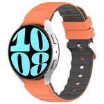 سوار ساعة سيليكون أفقي بلونين، لساعات Samsung Galaxy Watch 4، لساعات Samsung Galaxy Watch 4 Classic مقاس 46 مم، لساعات Samsung Galaxy Watch 3 مقاس 41 مم