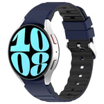 سوار ساعة سيليكون أفقي بلونين، لساعات Samsung Galaxy Watch 4، لساعات Samsung Galaxy Watch 4 Classic مقاس 46 مم، لساعات Samsung Galaxy Watch 3 مقاس 41 مم