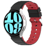 سوار ساعة سيليكون أفقي بلونين، لساعات Samsung Galaxy Watch 4، لساعات Samsung Galaxy Watch 4 Classic مقاس 46 مم، لساعات Samsung Galaxy Watch 3 مقاس 41 مم