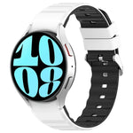 سوار ساعة سيليكون أفقي بلونين، لساعات Samsung Galaxy Watch 4، لساعات Samsung Galaxy Watch 4 Classic مقاس 46 مم، لساعات Samsung Galaxy Watch 3 مقاس 41 مم