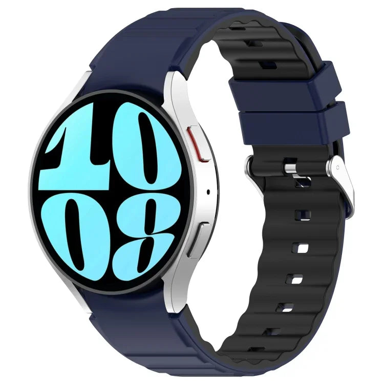 سوار ساعة سيليكون أفقي بلونين، لساعات Samsung Galaxy Watch 4، لساعات Samsung Galaxy Watch 4 Classic مقاس 46 مم، لساعات Samsung Galaxy Watch 3 مقاس 41 مم