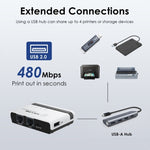 خادم طابعة لاسلكي USB2.0 WAVLINK NU516U1 مع LAN / جسر WiFi بسرعة 10 / 100 ميجابت/ثانية، قابس الولايات المتحدة، قابس المملكة المتحدة، قابس الاتحاد الأوروبي، قابس أستراليا