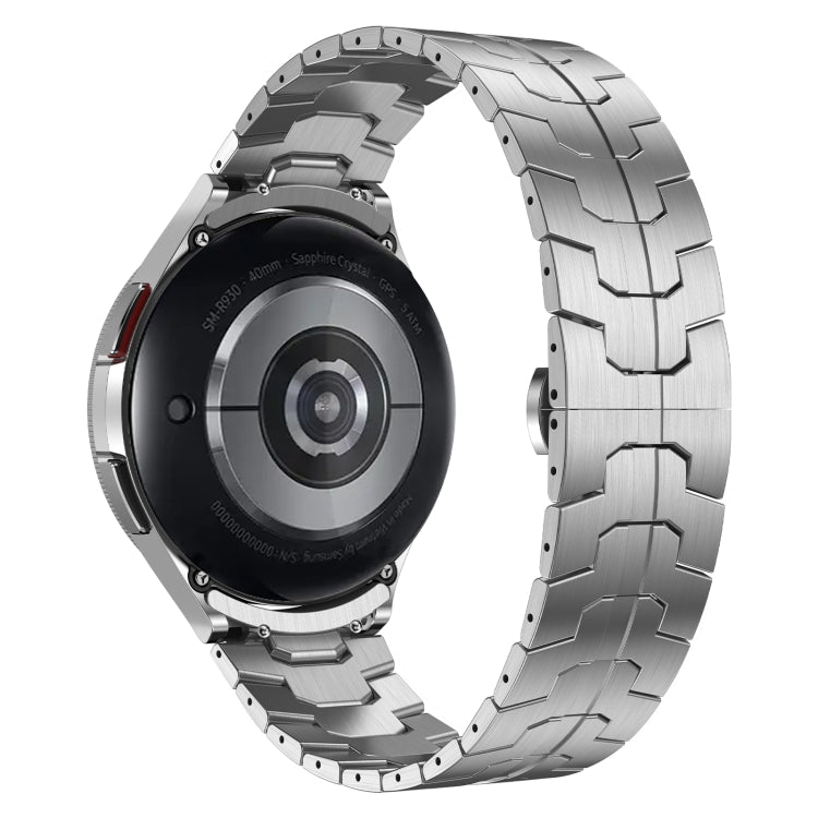 Lron Man Curved Connection Stainless Steel Watch Band, For Samsung Galaxy Watch6 Classic 43 / 47mm, For Samsung Galaxy Watch 6 40 / 44mm, For Samsung Galaxy Watch 5 40 / 44mm, For Samsung Galaxy Watch 5 Pro, For Samsung Galaxy Watch 4 40 / 44mm        ...