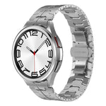 Lron Man Curved Connection Stainless Steel Watch Band, For Samsung Galaxy Watch6 Classic 43 / 47mm, For Samsung Galaxy Watch 6 40 / 44mm, For Samsung Galaxy Watch 5 40 / 44mm, For Samsung Galaxy Watch 5 Pro, For Samsung Galaxy Watch 4 40 / 44mm        ...