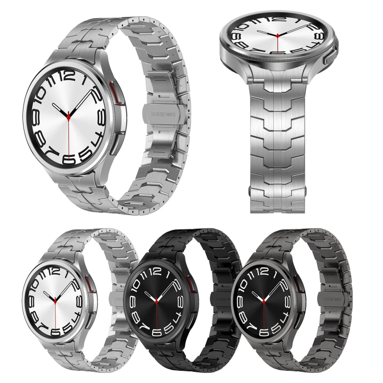 Lron Man Curved Connection Stainless Steel Watch Band, For Samsung Galaxy Watch6 Classic 43 / 47mm, For Samsung Galaxy Watch 6 40 / 44mm, For Samsung Galaxy Watch 5 40 / 44mm, For Samsung Galaxy Watch 5 Pro, For Samsung Galaxy Watch 4 40 / 44mm        ...