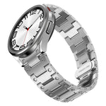 Dual Circle Curved Connection Stainless Steel Watch Band, For Samsung Galaxy Watch6 Classic 43 / 47mm, For Samsung Galaxy Watch 6 40 / 44mm, For Samsung Galaxy Watch 5 40 / 44mm, For Samsung Galaxy Watch 5 Pro, For Samsung Galaxy Watch 4 40 / 44mm     ...