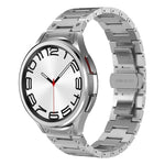 Dual Circle Curved Connection Stainless Steel Watch Band, For Samsung Galaxy Watch6 Classic 43 / 47mm, For Samsung Galaxy Watch 6 40 / 44mm, For Samsung Galaxy Watch 5 40 / 44mm, For Samsung Galaxy Watch 5 Pro, For Samsung Galaxy Watch 4 40 / 44mm     ...