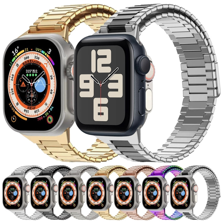 Bamboo Magnetic Stainless Steel Metal Watch Strap, For Apple Watch SE 2023 44mm, For Apple Watch SE 2023 40mm, For Apple Watch Ultra 2 49mm, For Apple Watch Series 9 45mm, For Apple Watch Series 9 41mm, For Apple Watch Ultra 49mm