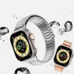 Bamboo Magnetic Stainless Steel Metal Watch Strap, For Apple Watch Series 8 41mm, For Apple Watch Series 8 45mm, For Apple Watch SE 2022 40mm, For Apple Watch SE 2022 44mm, For Apple Watch Series 7 41mm, For Apple Watch Series 7 45mm