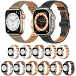 سوار ساعة من الجلد العادي مع إبزيم فراشة، لساعات Apple Watch Series 9 41mm، وApple Watch Ultra 49mm، وApple Watch Series 8 41mm، وApple Watch Series 8 45mm