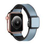 Fold Magnetic Square Buckle PU Silicone Watch Band, For Apple Watch SE 2023 44mm, For Apple Watch SE 2023 40mm, For Apple Watch Ultra 2 49mm, For Apple Watch Series 9 45mm