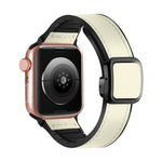 Fold Magnetic Square Buckle PU Silicone Watch Band, For Apple Watch Series 9 41mm, For Apple Watch Ultra 49mm, For Apple Watch Series 8 41mm, For Apple Watch Series 8 45mm