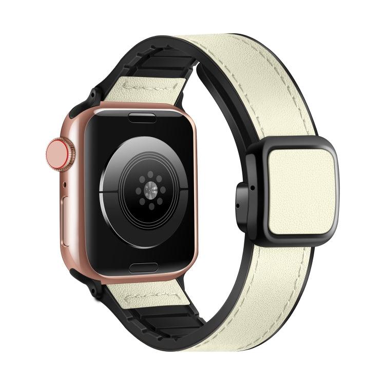 Fold Magnetic Square Buckle PU Silicone Watch Band, For Apple Watch SE 2022 40mm, For Apple Watch SE 2022 44mm, Fro Apple Watch Series 7 41mm, For Apple Watch Series 7 45mm