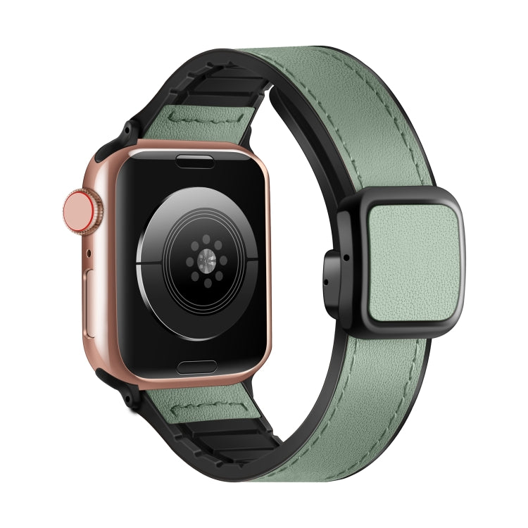 Fold Magnetic Square Buckle PU Silicone Watch Band, For Apple Watch SE 2022 40mm, For Apple Watch SE 2022 44mm, Fro Apple Watch Series 7 41mm, For Apple Watch Series 7 45mm