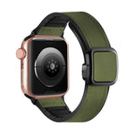 Fold Magnetic Square Buckle PU Silicone Watch Band, For Apple Watch Series 6 40mm, For Apple Watch Series 6 44mm, For pple Watch Series 5 44mm, For Apple Watch Series 5 40mm