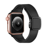 Fold Magnetic Square Buckle PU Silicone Watch Band, For Apple Watch Series 4 44mm, For Apple Watch Series 4 40mm, For Apple Watch Series 3 38mm, For Apple Watch Series 3 42mm