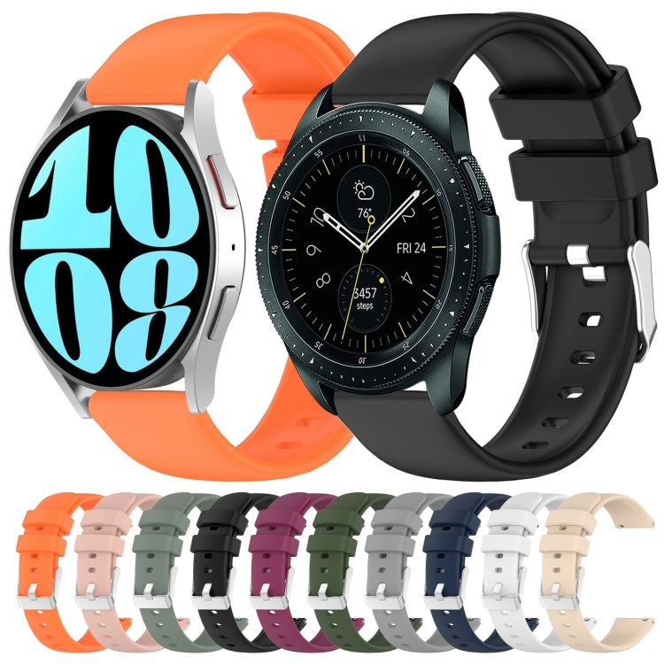 20mm Smooth Solid Color Silicone Watch Band, For Samsung  Galaxy Watch 4 Classic 42mm, For Samsung Galaxy Watch Active 2 44mm, For Samsung Galaxy Watch Active 2 40mm, For Samsung Galaxy Watch 42mm