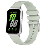 For Samsung Galaxy Fit 3 SM-R390 Metal Connector Liquid Glossy Silicone Watch Band, Black, Orange, Red, Dark Gray, Purple, Starlight, Dark Blue, Green, White, Light Pink