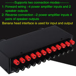 4 Input 2 Output or 2 In 4 Out Power Amplifier Speaker Selector Switcher, 4 Input 2 Output or 2 In 4 Out