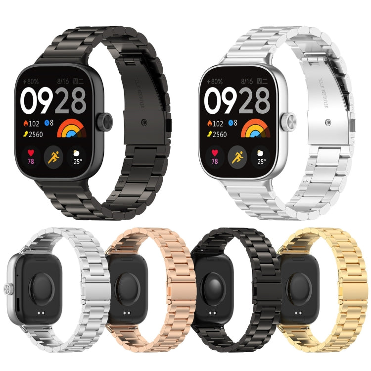 Three Bead Stainless Steel Metal Watch Band, For Xiaomi Band 10 Pro / Band 9 Pro / Band 8 Pro, For Redmi Watch 6 / Watch 5 / Watch 4
