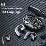 M8 Noise Reduction Smart Voice Translator TWS Bluetooth Headset 144 Languages Translation Earphones, M8