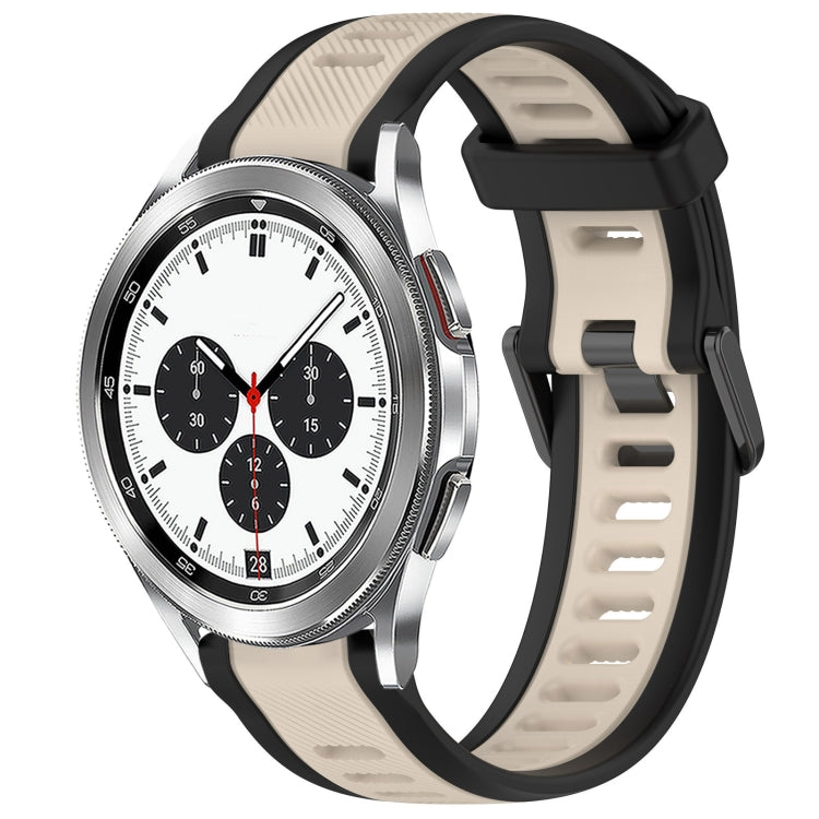 20mm Two Color Textured Silicone Watch Band, For Samsung  Galaxy Watch 4 Classic 42mm, For Samsung Galaxy Watch Active 2 44mm, For Samsung Galaxy Watch Active 2 40mm, For Samsung Galaxy Watch 42mm