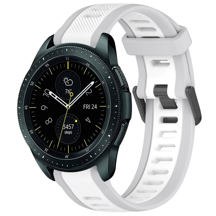 20mm Two Color Textured Silicone Watch Band, For Samsung  Galaxy Watch 4 Classic 42mm, For Samsung Galaxy Watch Active 2 44mm, For Samsung Galaxy Watch Active 2 40mm, For Samsung Galaxy Watch 42mm