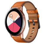 20mm SX Connector Metal Button Switch Leather Watch Band, For Samsung Galaxy Watch 5, For Samsung Galaxy Watch 5 Pro, For Samsung Galaxy Watch 4, For Samsung Galaxy Gear Sport, For Samsung Galaxy Watch 3 41mm, For Samsung Galaxy Watch Active           ...