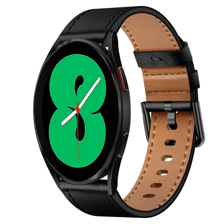 20mm SX Connector Metal Button Switch Leather Watch Band, For Samsung Galaxy Watch 5, For Samsung Galaxy Watch 5 Pro, For Samsung Galaxy Watch 4, For Samsung Galaxy Gear Sport, For Samsung Galaxy Watch 3 41mm, For Samsung Galaxy Watch Active           ...