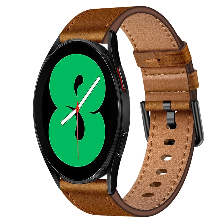 20mm SX Connector Metal Button Switch Leather Watch Band, For Samsung Galaxy Watch 5, For Samsung Galaxy Watch 5 Pro, For Samsung Galaxy Watch 4, For Samsung Galaxy Gear Sport, For Samsung Galaxy Watch 3 41mm, For Samsung Galaxy Watch Active           ...