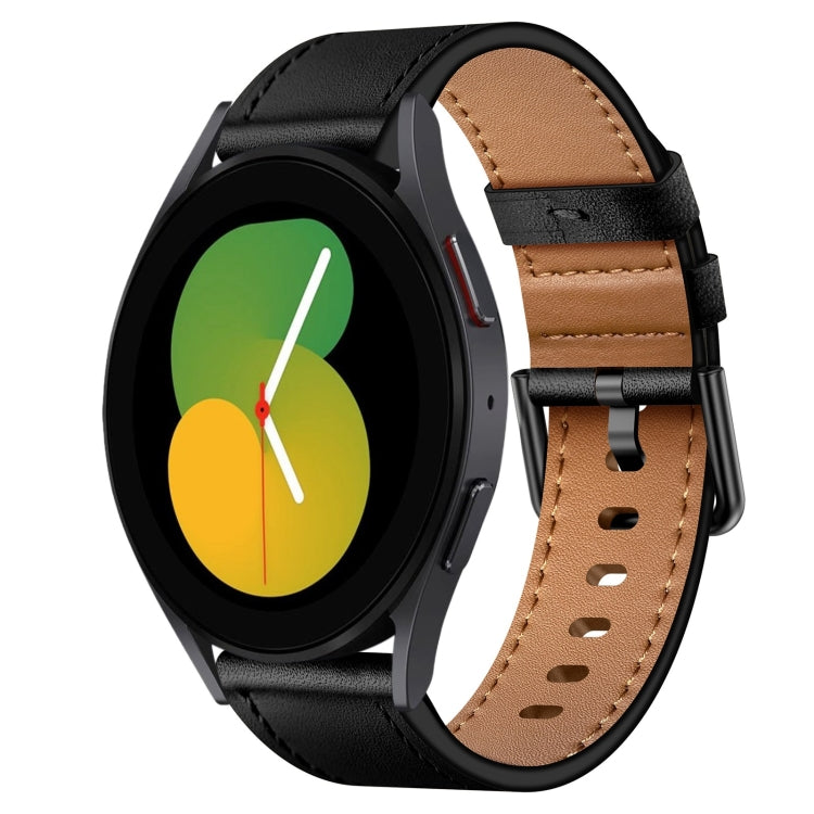 20mm SX Connector Metal Button Switch Leather Watch Band, For Samsung Galaxy Watch 5, For Samsung Galaxy Watch 5 Pro, For Samsung Galaxy Watch 4, For Samsung Galaxy Gear Sport, For Samsung Galaxy Watch 3 41mm, For Samsung Galaxy Watch Active           ...