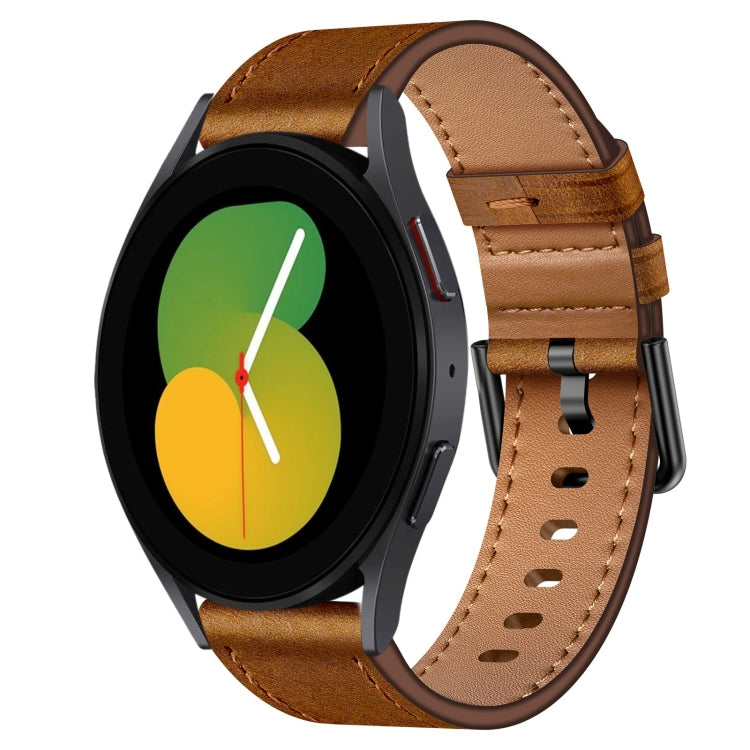 20mm SX Connector Metal Button Switch Leather Watch Band, For Samsung Galaxy Watch 5, For Samsung Galaxy Watch 5 Pro, For Samsung Galaxy Watch 4, For Samsung Galaxy Gear Sport, For Samsung Galaxy Watch 3 41mm, For Samsung Galaxy Watch Active           ...