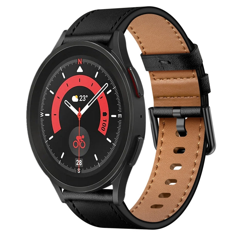 20mm SX Connector Metal Button Switch Leather Watch Band, For Samsung Galaxy Watch 5, For Samsung Galaxy Watch 5 Pro, For Samsung Galaxy Watch 4, For Samsung Galaxy Gear Sport, For Samsung Galaxy Watch 3 41mm, For Samsung Galaxy Watch Active           ...