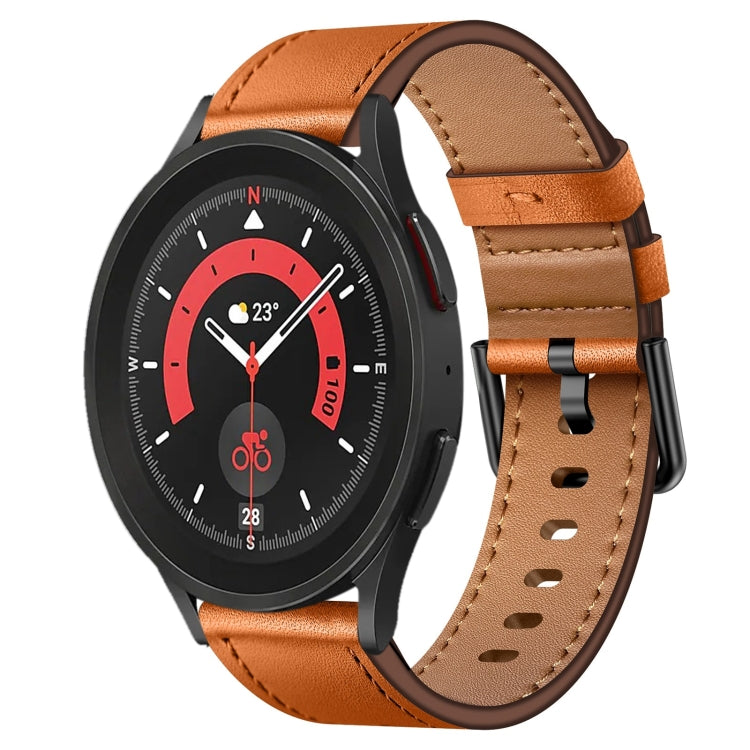 20mm SX Connector Metal Button Switch Leather Watch Band, For Samsung Galaxy Watch 5, For Samsung Galaxy Watch 5 Pro, For Samsung Galaxy Watch 4, For Samsung Galaxy Gear Sport, For Samsung Galaxy Watch 3 41mm, For Samsung Galaxy Watch Active           ...