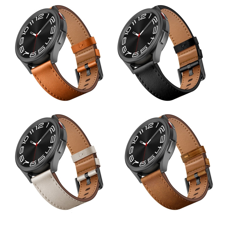 20mm SX Connector Metal Button Switch Leather Watch Band, For Samsung Galaxy Watch 5, For Samsung Galaxy Watch 5 Pro, For Samsung Galaxy Watch 4, For Samsung Galaxy Gear Sport, For Samsung Galaxy Watch 3 41mm, For Samsung Galaxy Watch Active           ...