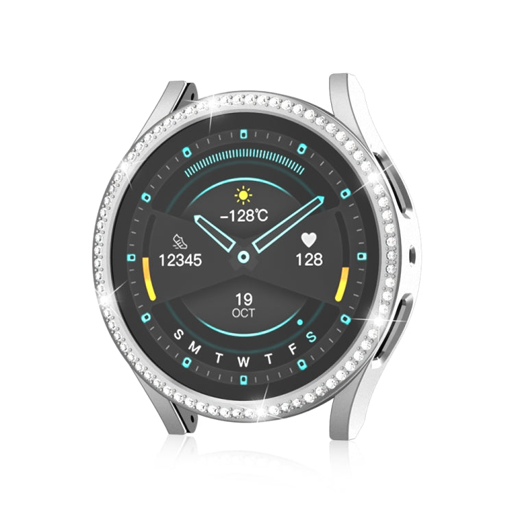 For Samsung Galaxy Watch 7 40mm Single Diamond Hollow PC Watch Protective Case